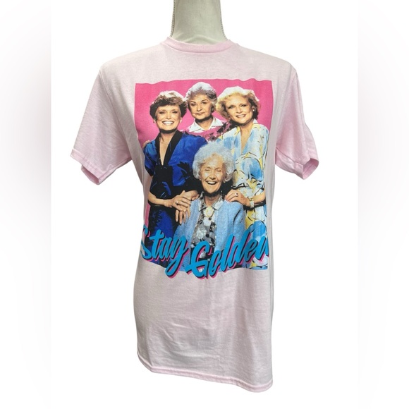Golden Girls “Stay Golden” Graphic Tee Pink Retro TV Show Shirt - Picture 2 of 6